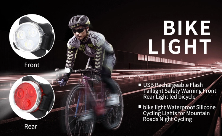 Amazon Hot-Sell USB Rechargeable Bike Front Light and Bicycle Rear Light Set