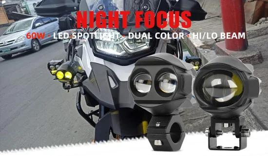 Zubehör für Motorradbeleuchtungssysteme, LED-Hilfslicht, 3-Zoll-Projektor, Nebelscheinwerfer, Fern- und Abblendlicht, zweifarbiges Mini-Fahrlicht